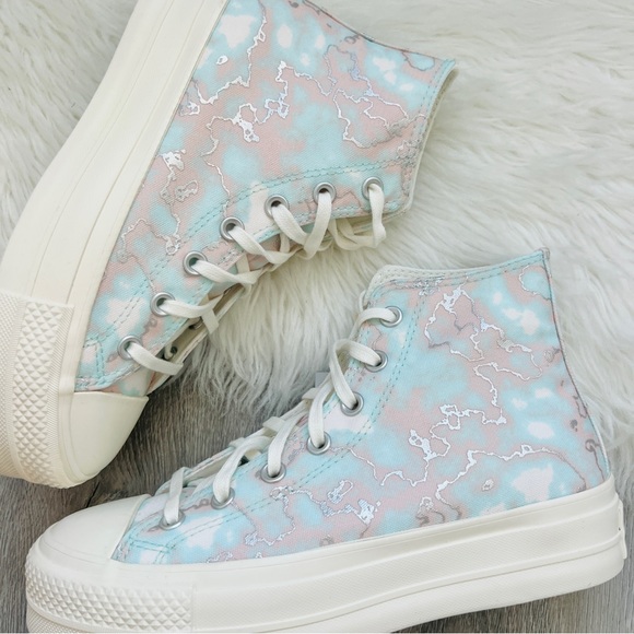 NWT Converse Chuck Taylor All Star Lift Platform Marble Women’s Shoes - Picture 4 of 8